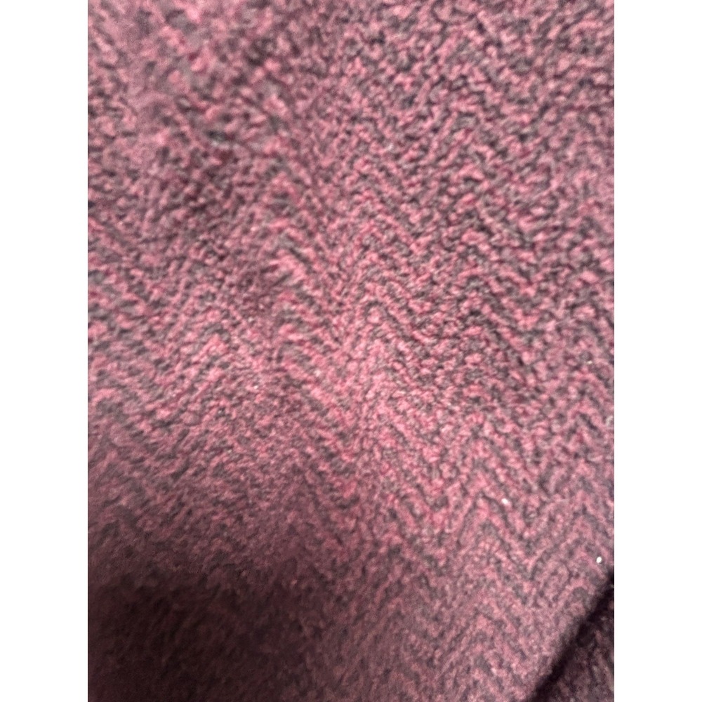 London Fog Men's Large L Burgundy Herringbone Sherpa Lined 1/4 Zip Pullover - Picture 3 of 4